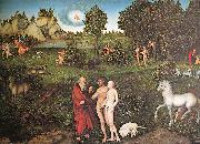 CRANACH, Lucas the Elder The Paradise dfg oil painting artist